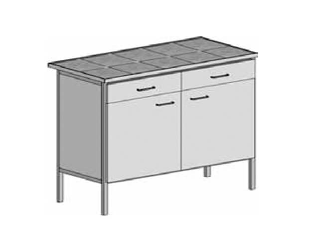 Laboratory table s-8/9 (1200*610*900) 2 drawers, 2 doors, 1 shelf