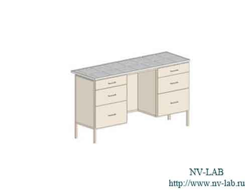 Laboratory table S-11 (1470*610*900), 6 drawers