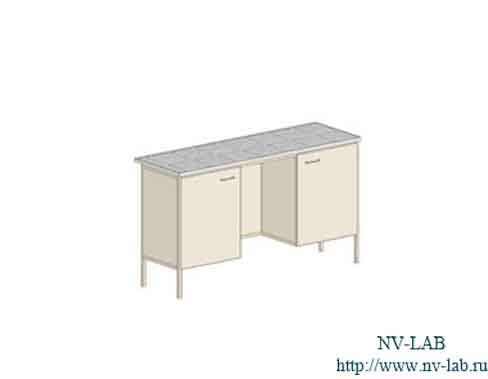 Laboratory table S-21 (1470*610*900) 2 shelves, 2 doors