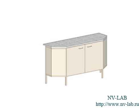 Laboratory table S-24 (1470*610*900) 1 shelf, 2 doors, for island complexes
