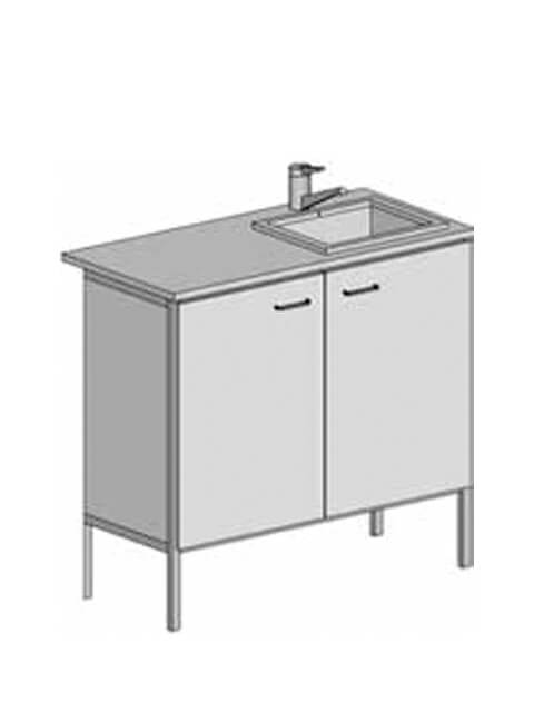 Double table sink S-5-N-22 (985*610*900)