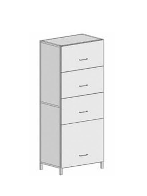 Storage cabinet TSH-402 (600*500*2000), 4 drawers