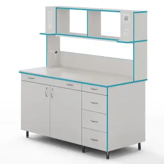 Wall table with sanitary ware and table top made of monolithic ceramics SLP NVK 1500 MON+