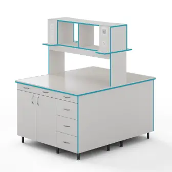Island table with a top made of monolithic ceramics SLO NVK 1200 MON