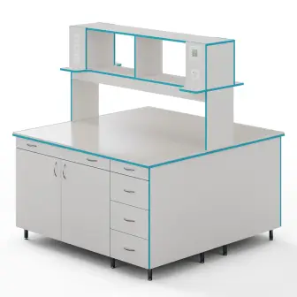 Island table with a top made of monolithic ceramics SLO NVK 1500 MON