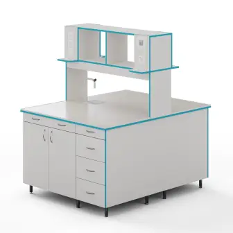 Island table with sanitary ware and a tabletop made of monolithic ceramics SLO NVK 1200 MON+