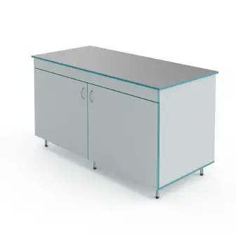 Laboratory end table with a tabletop made of chemical-resistant plastic Teolab SLT NVK 1500 PLAST