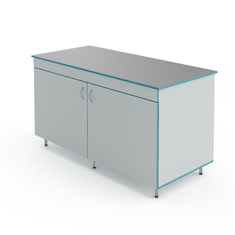 Laboratory end table with a tabletop made of chemical-resistant plastic Teolab SLT NVK 1500 PLAST
