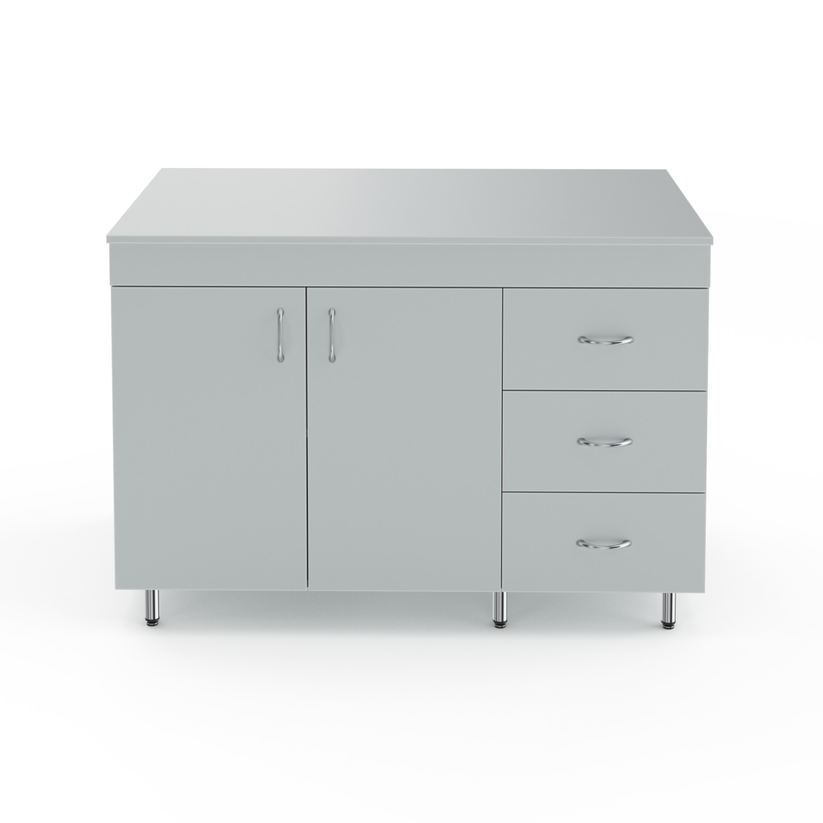 Teolab NV-1200 STL laminatsiyalangan DSP dan tayyorlangan stol usti bilan laboratoriya stoli shkafi