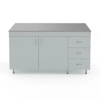 Laboratory table-cabinet with a tabletop made of chemical-resistant plastic Teolab NV-1500 STSP