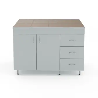 Laboratory table-cabinet with a tabletop made of porcelain tiles Teolab NV-1200 STK