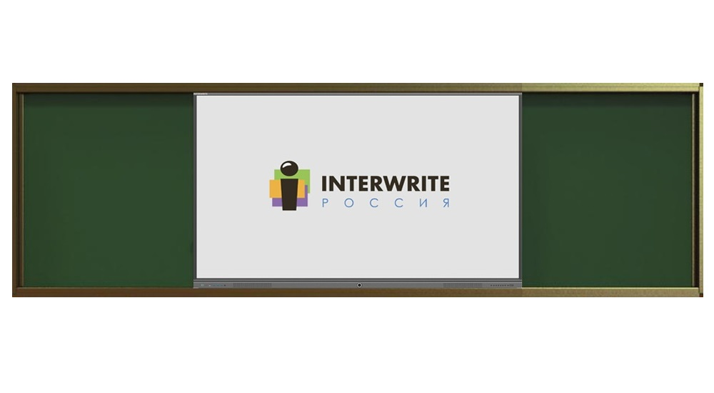 Комплект рельсовой системы с классной доской IGB1W и интерактивной панелью Interwrite 75DB-TL со встроенным вычислительным блоком OPS i5 8GB, SSD 256 Гб + Windows 10 PRO + WORKSPACE