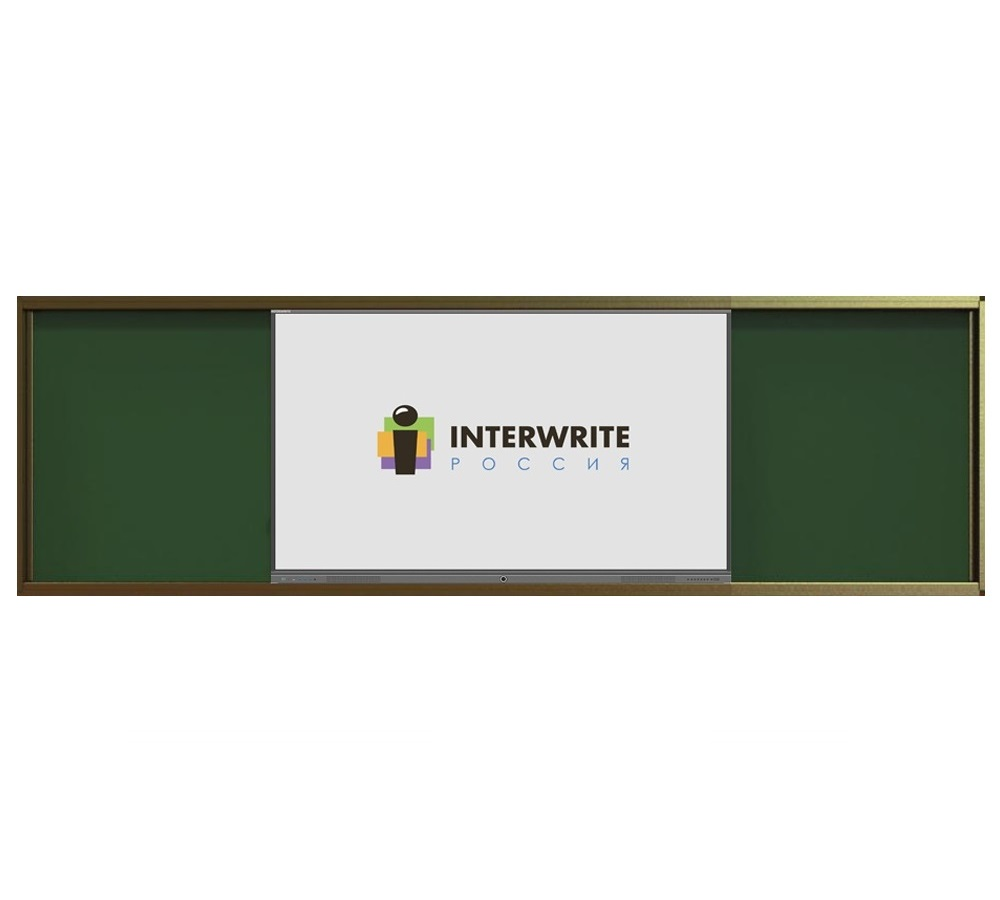 Комплект рельсовой системы с классной доской IGB1W и интерактивной панелью Interwrite 75