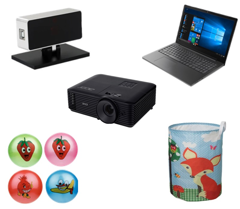 Interactive wall "Movement" set with laptop