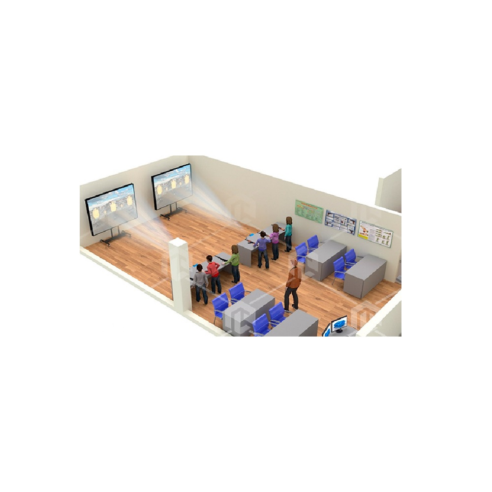 Hybrid laser-pneumatic interactive shooting range ProgramLab