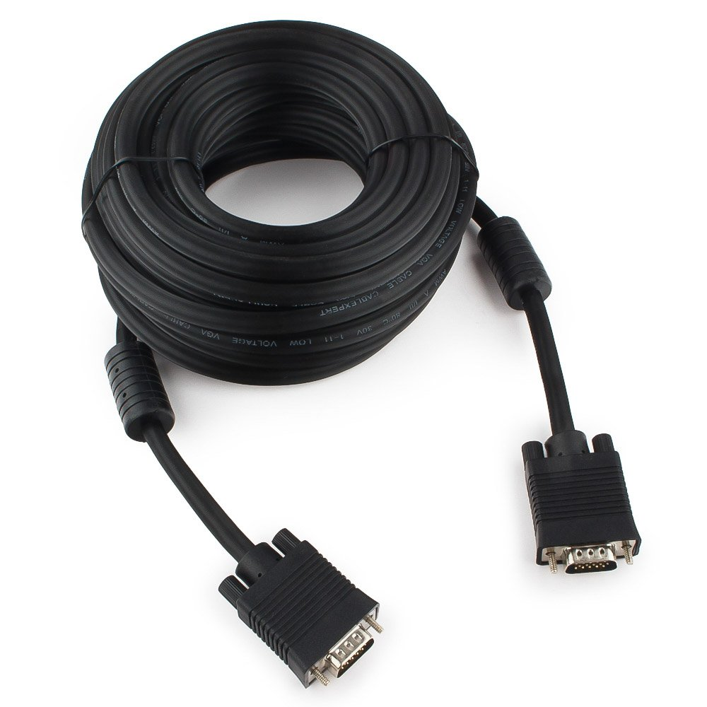 Кабель Cablexpert Premium VGA-10M-Black, 15M/15M, 10м, черн., тройной экран, феррит.кольца