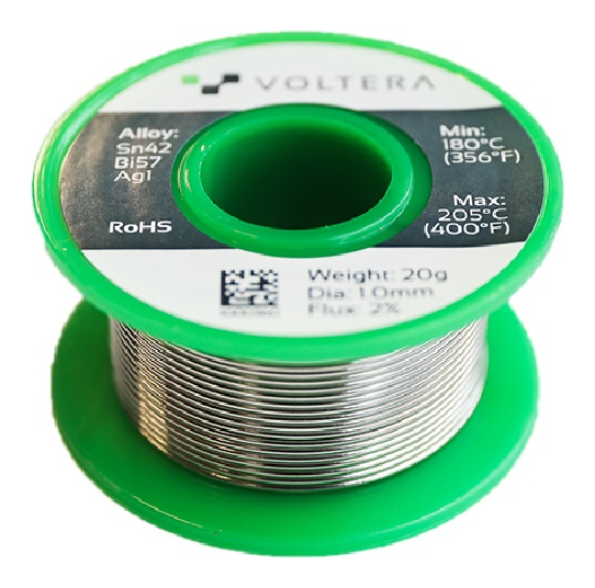 Катушка припоя Voltera (Solder Wire - Sn42Bi57Ag1, No clean/w flux, 1.0mm, 20g/roll) VOLT-1000360